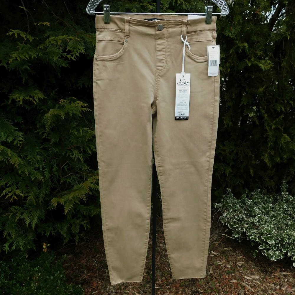 Liverpool Gia Glider Latte Stretch Denim Pullon Jegging Jeans NWT - Picture 2 of 4